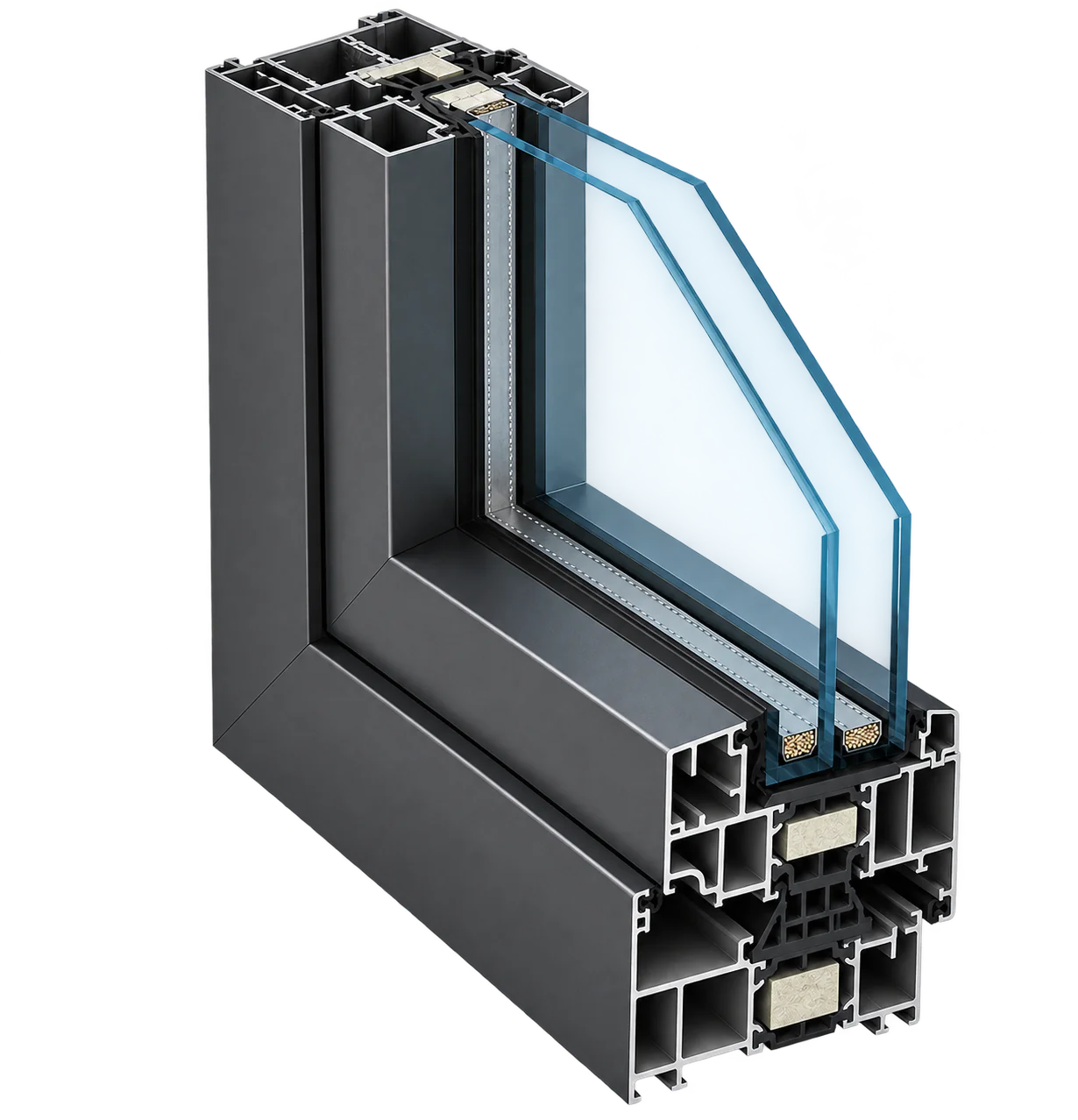 Трёхмерная модель алюминиевого профиля Alutech ALT W62