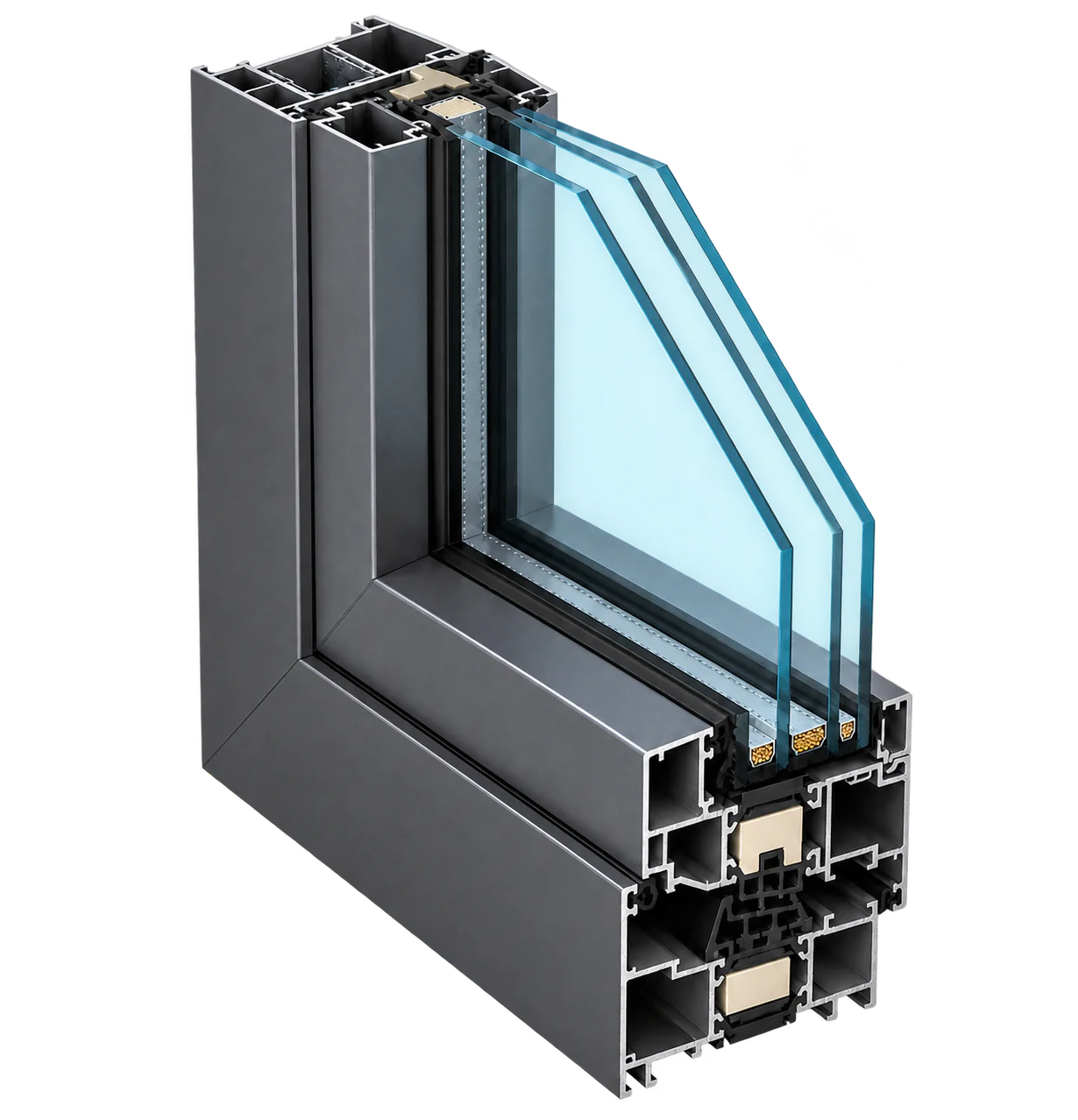 Трёхмерная модель алюминиевого профиля Alutech ALT W72